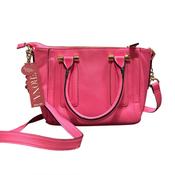 Merona Neon Pink Satchel Crossbody NWT - Picture 1 of 4